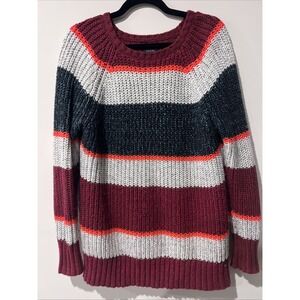 American Eagle Women's Colorful Striped Knit Jegging Sweater  Size Large Retro